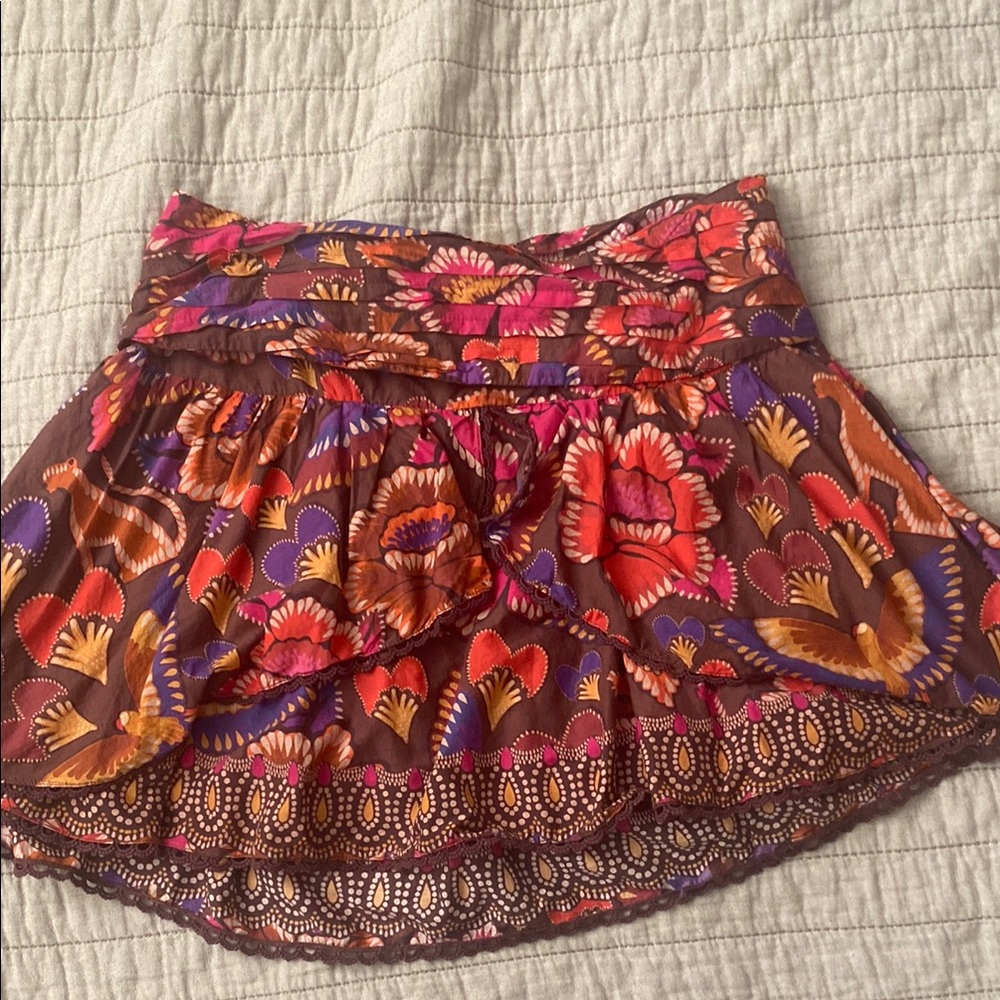FARM Rio Floral Brown Skirt